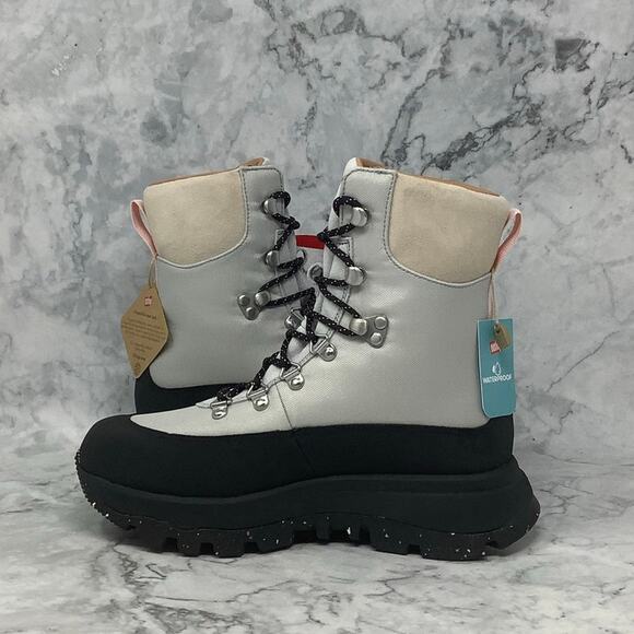 FitFlop Womens 8 Black Mix Neo D Hyker Waterproof Fabric Suede Boots P36-7 - Picture 5 of 11